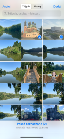 Wybór zdjęć w systemie iOS (telefon)