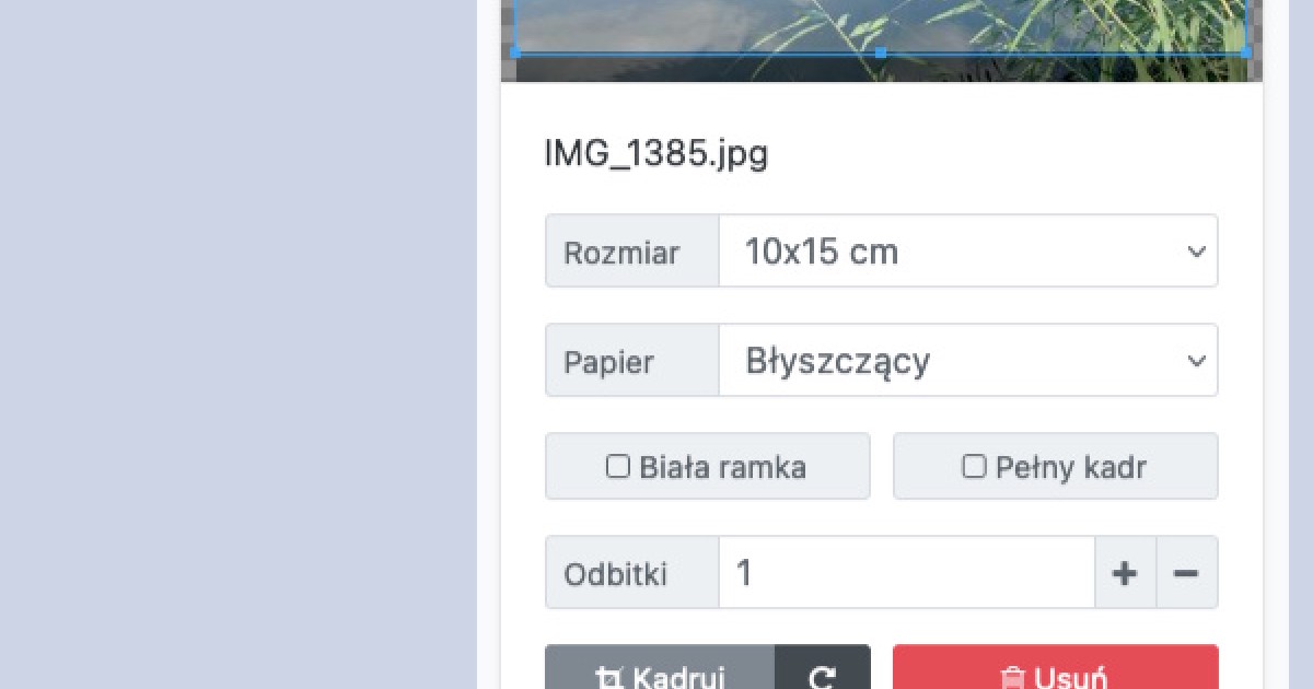 Opcja białej ramki oraz ustawienia folderów