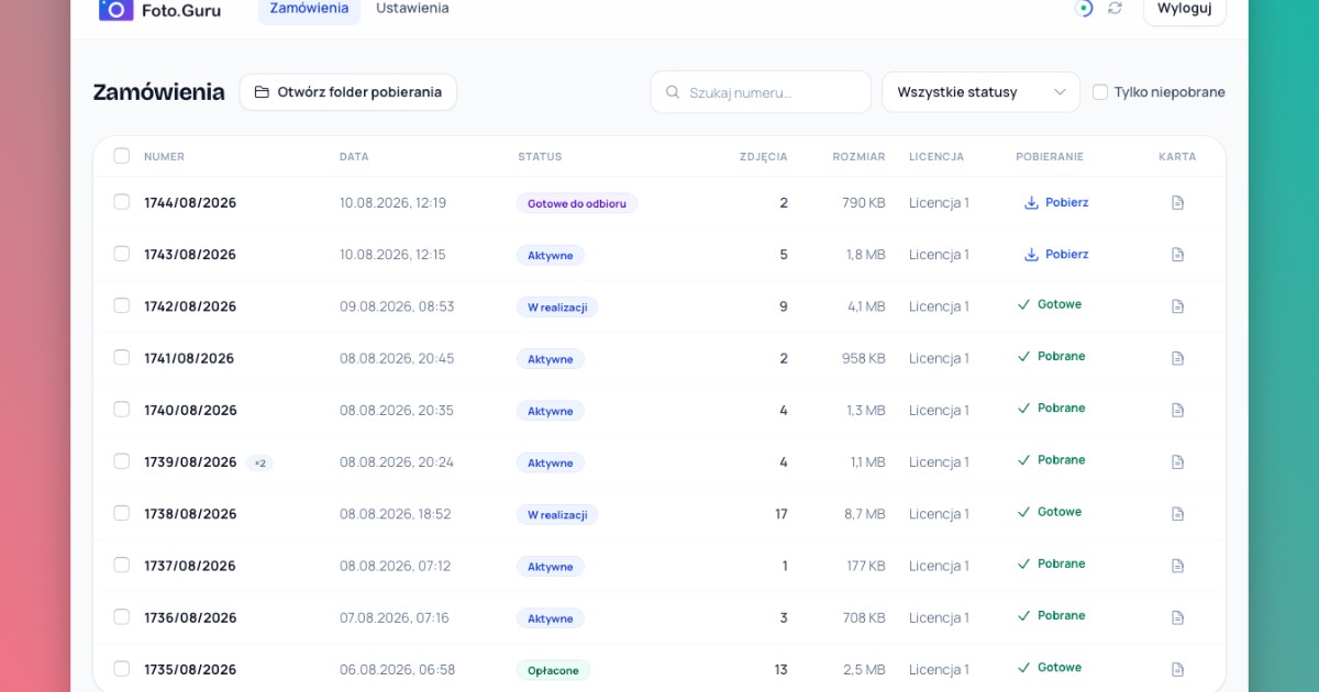 Foto.Guru GUI 3.0 - nowa wersja programu do pobierania zamówień