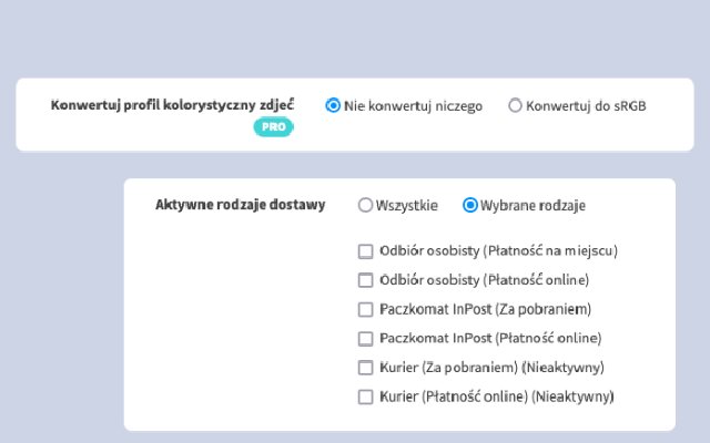 Profil kolorów sRGB i inne nowości