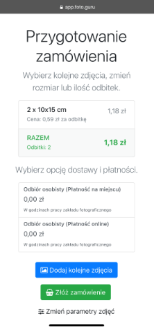 Przygotowanie zamówienia (telefon)