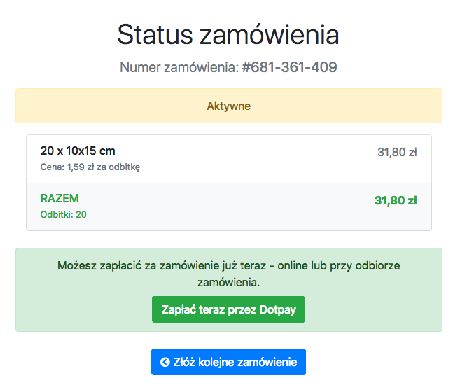 Status zamówienia